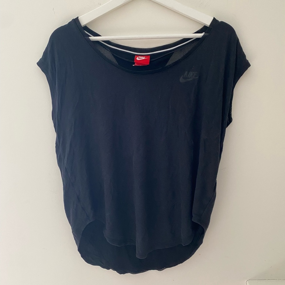 Nike Black Mesh Workout Tee